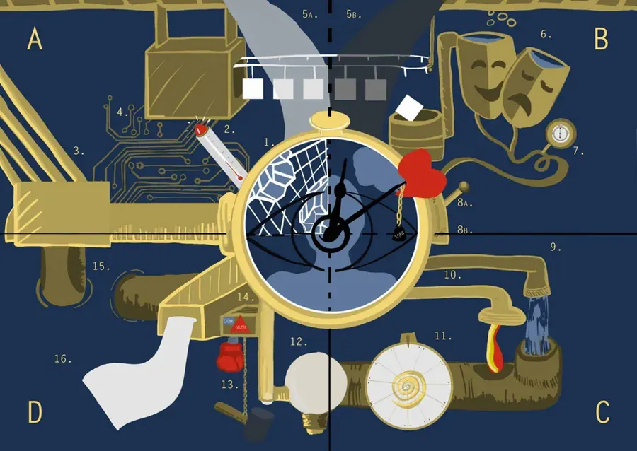 Illustration of the «Momentograph». A speculation about what the machine in our head looks like that captures every moment. 