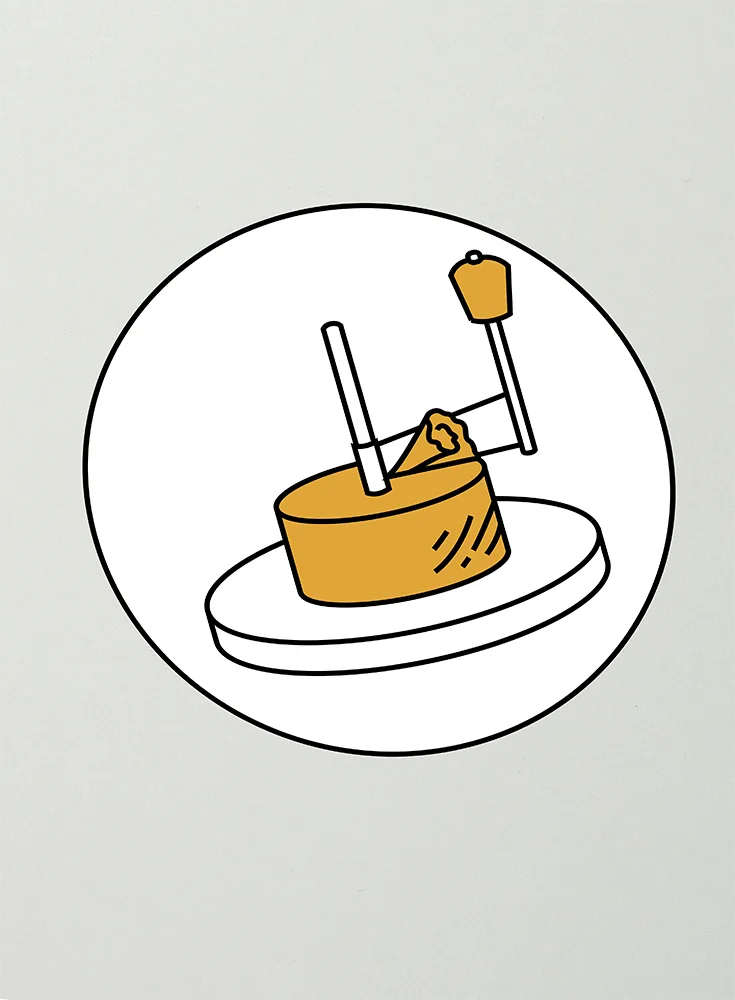 Pictogram: turning the cheese
