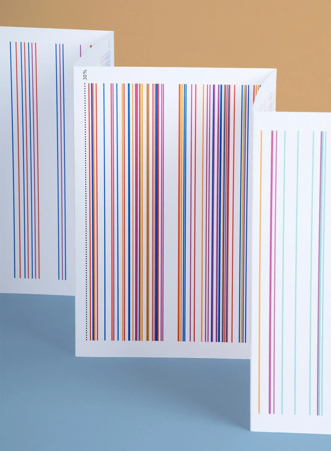 Leporello with the coloured country lines, unfolded
