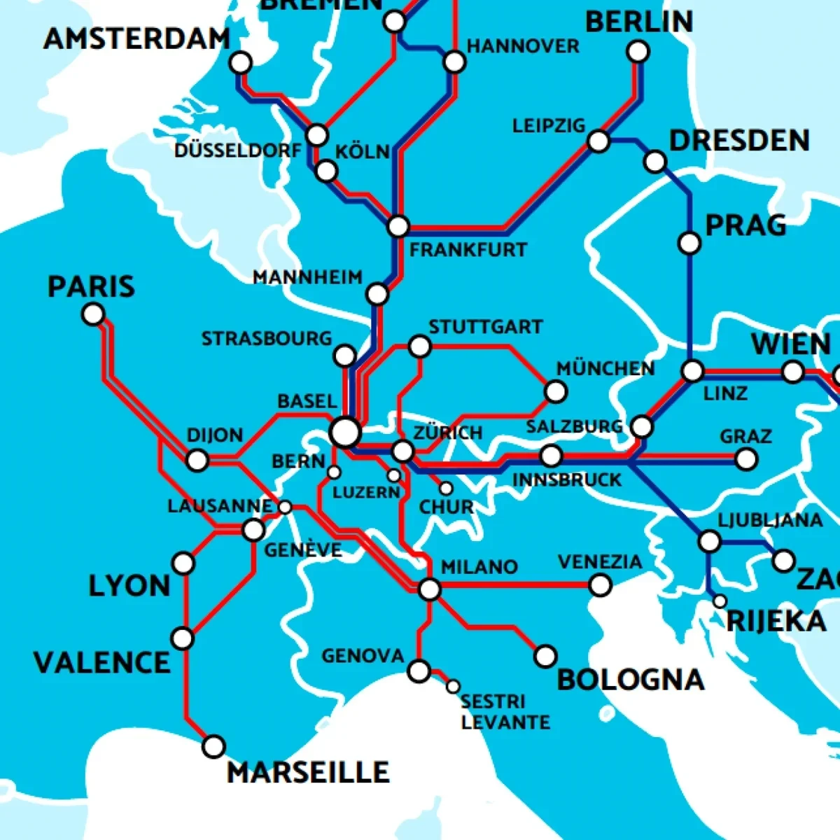 Detail of the map: connections