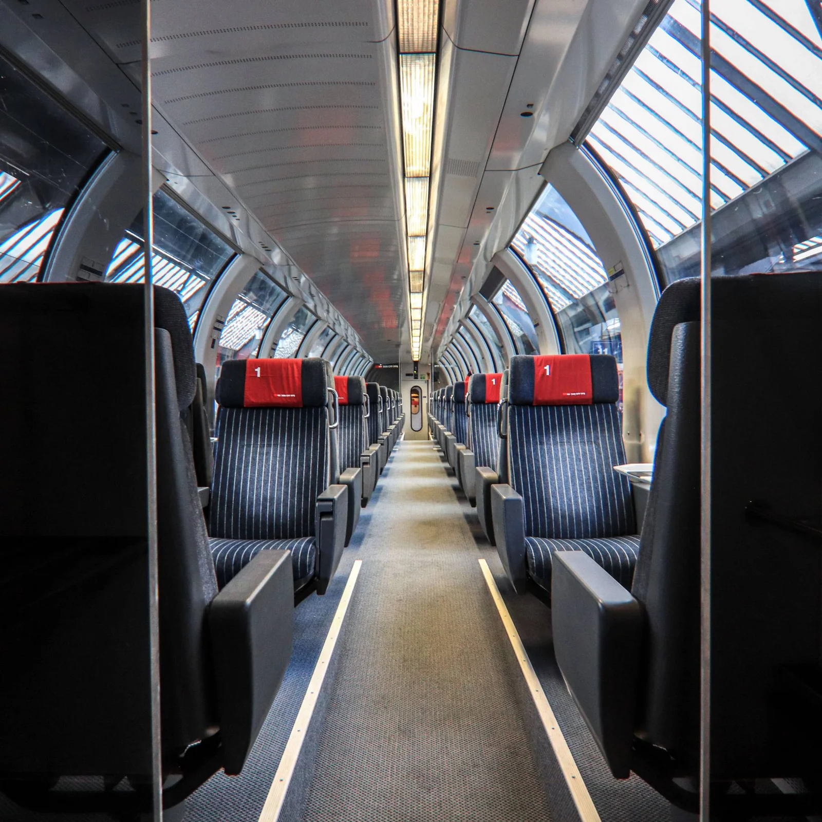 Panorama first-class coach of a Swiss train