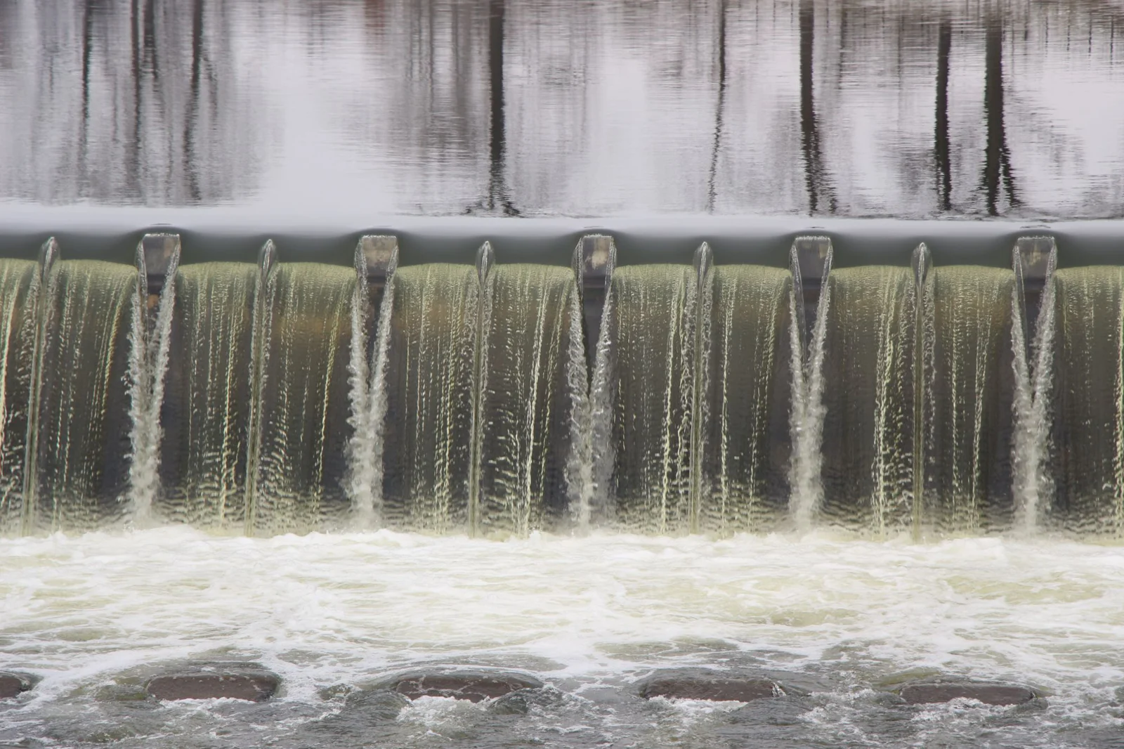 Weir with falling water